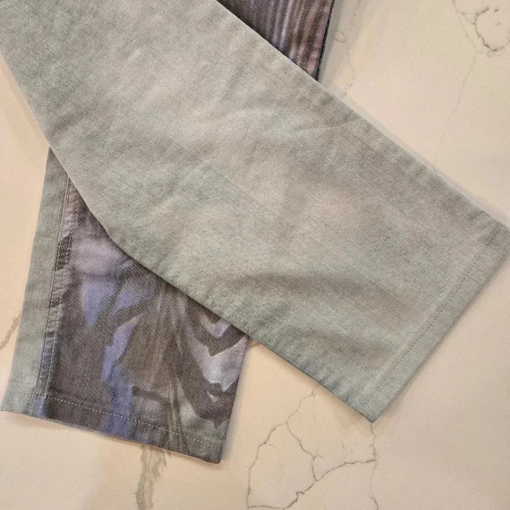 Waggon Paris Abstract Art Low Rise Stretch Straight Leg Jeans Blue Size 29 - Picture 6 of 12